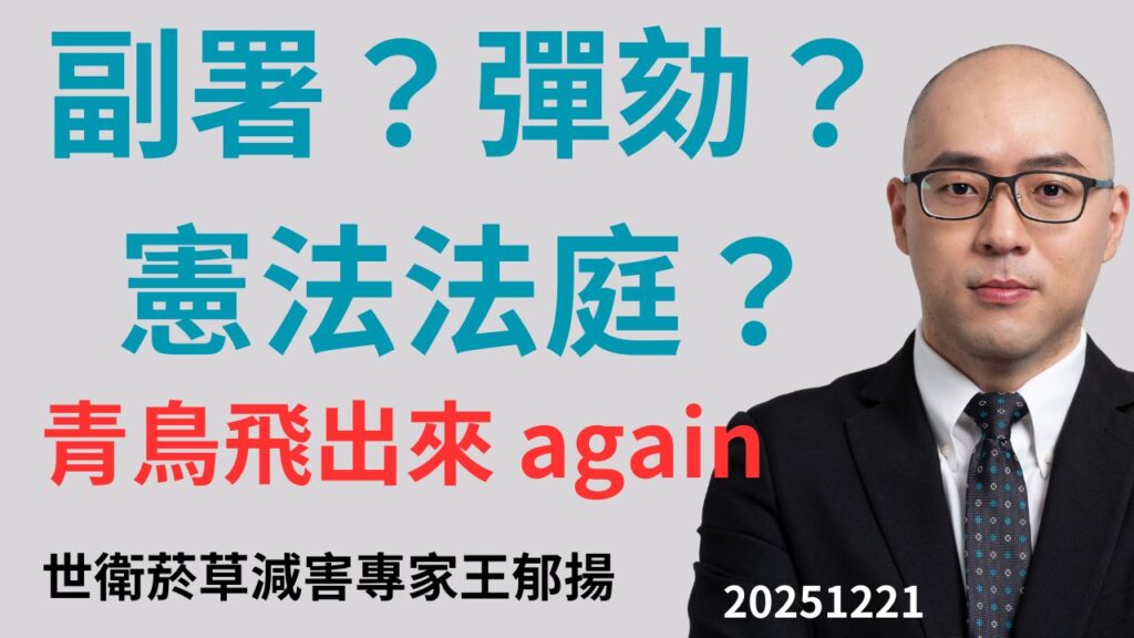 賴清德輸不起》副署？彈劾？憲法法庭？政治圈到底在吵什麼？青鳥飛出來 again