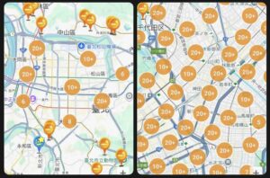 台北與東京吸煙區密度比較