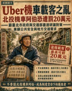 Uber機車載客之亂 北投機車阿伯恐遭罰20萬元