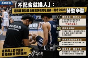 「不配合就換人」：隨隊運動防護員揭露休假常在最後一刻才公布的勞動辛酸