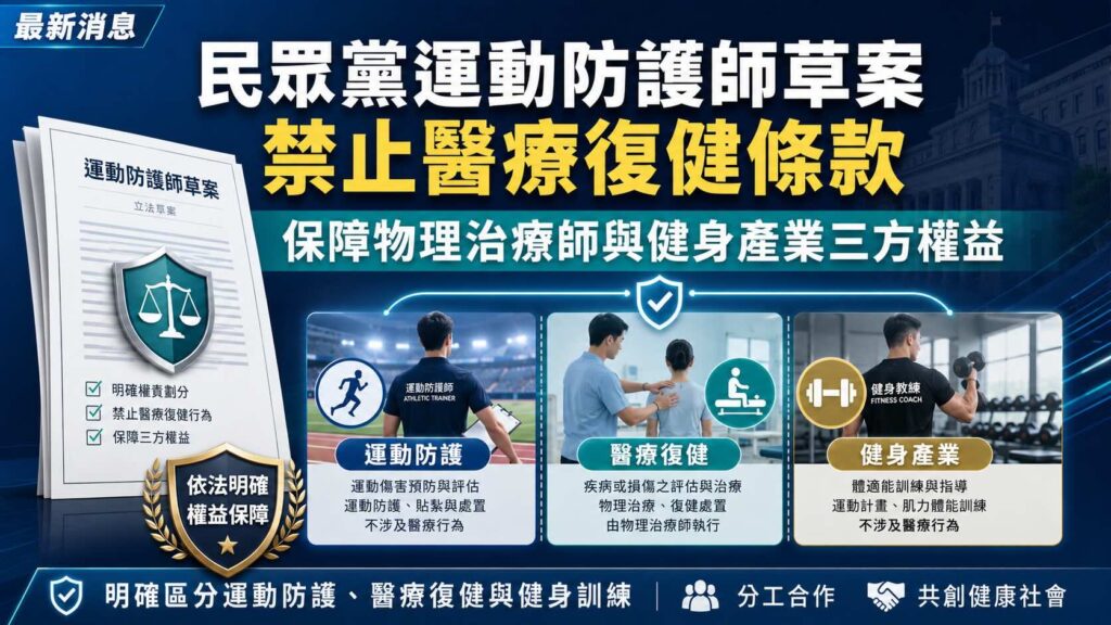 白委運動防護師草案禁止醫療復健條款 保障物理治療師與健身產業三方權益
